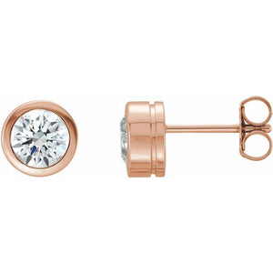 14K Gold & Platinum Natural Diamond Earrings - Options Available