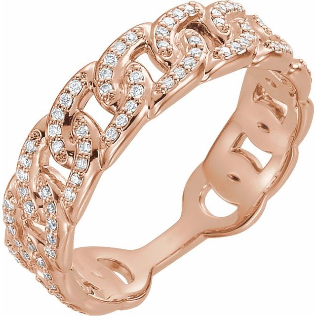 14K White 1/4 CTW Natural Diamond Stackable Link Ring