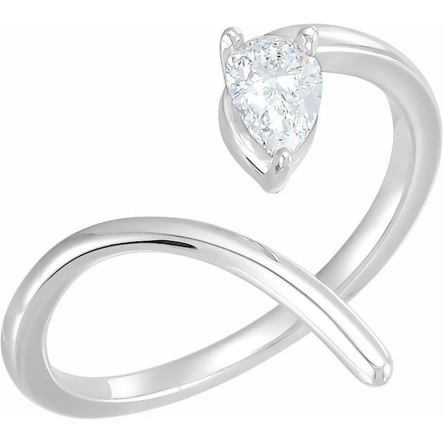 14K Gold Natural Diamond Negative Space Ring