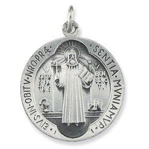 14K Yellow Gold 18.5 mm St. Benedict Pendant - Symbol of Faith and Protection