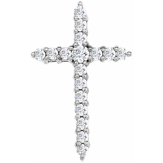 14K Gold Natural Diamond Cross Pendant