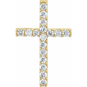 5/8 CTW Lab-Grown Diamond Petite Cross Pendant in 14K Gold