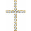 14K Yellow Gold Petite Cross Pendant with 1/2 CTW Natural Diamonds