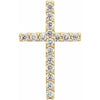 14K White Gold Petite Diamond Cross Pendant with 1/6 CTW Natural Stones