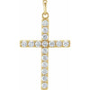 14K Yellow Gold 1/4 CTW Natural Diamond Cross Necklace