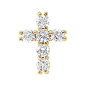 1/4 CTW Natural Diamond Cross Pendant in 14K Gold & Platinum