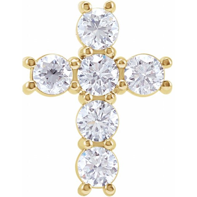 14K Yellow Gold 1/3 CTW Natural Diamond Cross Necklace