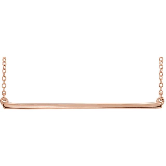 14K Yellow Straight Bar 16-18" Necklace