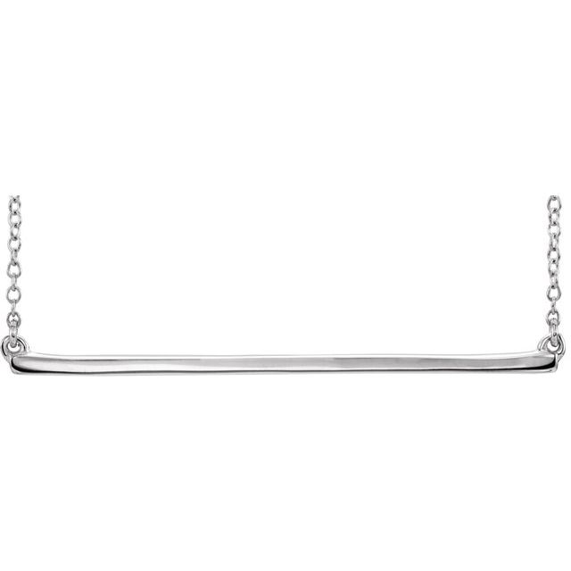 14K Yellow Gold 17" Straight Bar Necklace - Polished Elegance