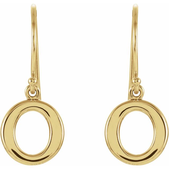 14K Yellow Circle Earrings