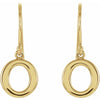 14K Yellow Circle Earrings