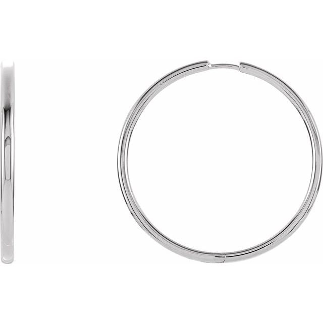 Sterling Silver Hinged Hoop Earrings