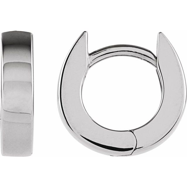 Hinged Earrings | 14K Gold, Silver & Platinum | 10.2 Mm × 2.7 Mm | Hinged | Polished