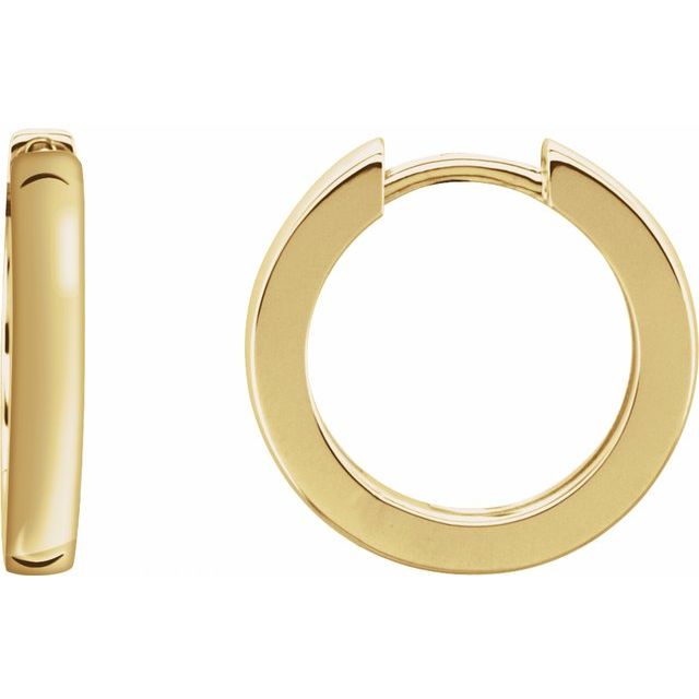 14K Gold, 18K Gold & Platinum Hinged Hoop Earrings - Options Available