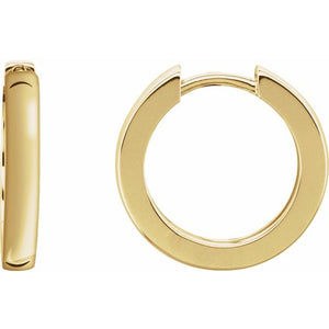 14K Gold, 18K Gold & Platinum Hinged Hoop Earrings - Options Available