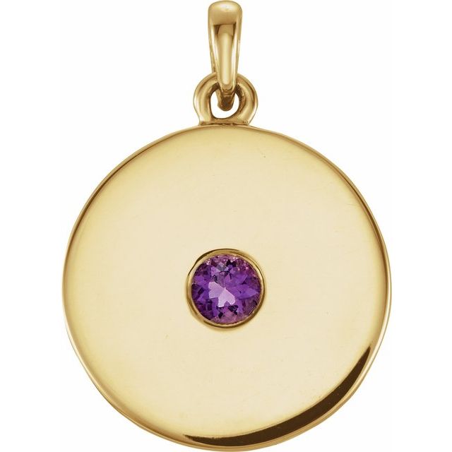 Natural Ruby Disc Pendant in 14K Gold, Silver & Platinum