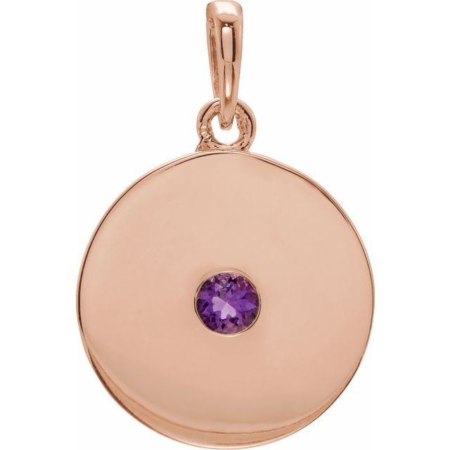 Natural Ruby Disc Pendant in 14K Gold, Silver & Platinum