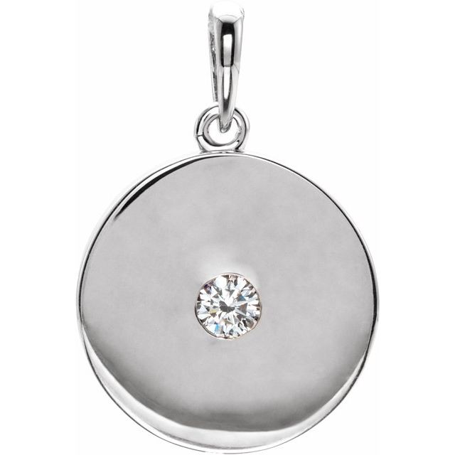 14K Gold Natural Ruby Disc Pendant