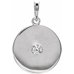 14K Gold Natural Ruby Disc Pendant