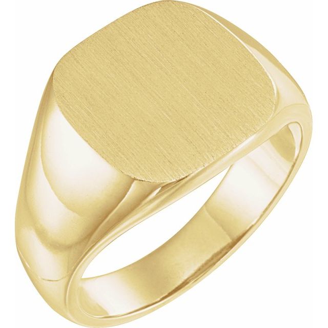 Polished Signet Ring Crafted in 14K Gold, 18K Gold & Sterling Silver