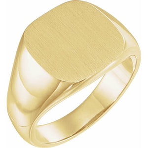 Polished Signet Ring Crafted in 14K Gold, 18K Gold & Sterling Silver