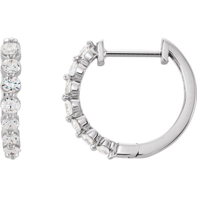 1/2 Ctw Natural Diamond Hoop Earrings