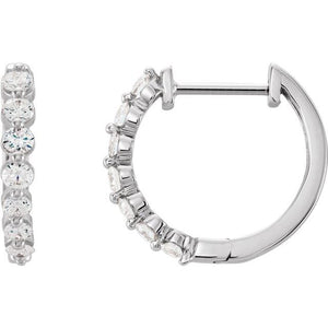 1/2 Ctw Natural Diamond Hoop Earrings