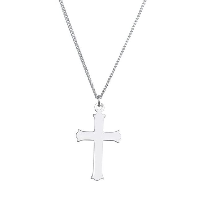 Sterling Silver 27x18  mm Cross 18" Necklace