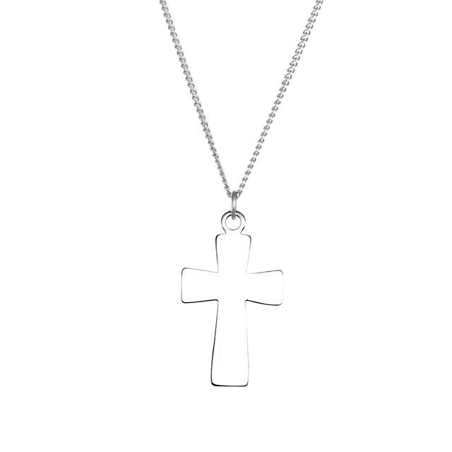 Sterling Silver Cross Pendant 39x21.7 mm 24" Necklace