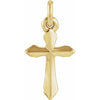 14K Yellow Gold Cross Pendant with Natural Gemstone Accents