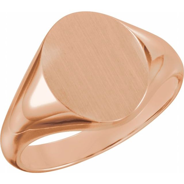 Signet Ring | 14K Gold, 18K Gold, Silver & Platinum | 10 X 8 Mm | Oval | Polished