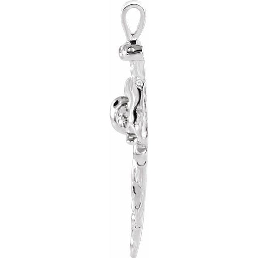 Sterling Silver Nail Design Cross Pendant - Modern Faith Accessory