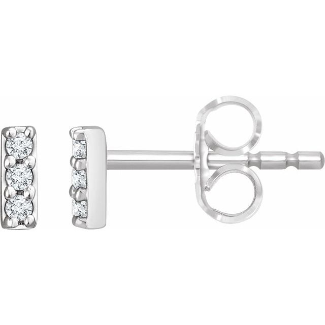 14K Yellow .05 CTW Natural Diamond Bar Earrings