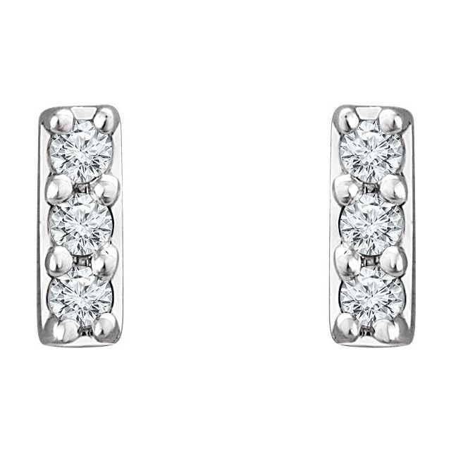 14K Yellow .05 CTW Natural Diamond Bar Earrings