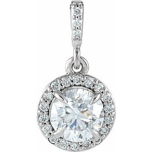 1/2 CTW Lab-Grown Diamond Halo-Style Pendant in 14K Gold, Silver & Platinum