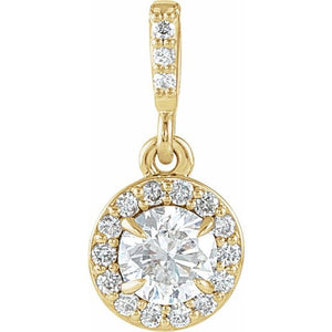 14K Gold Halo-Style Pendant Mounting