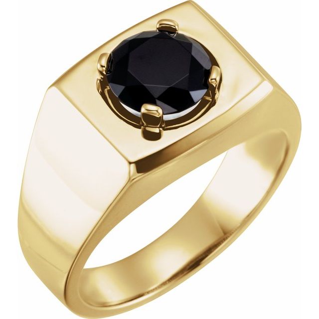 14K Gold Natural Onyx Ring - Options Available