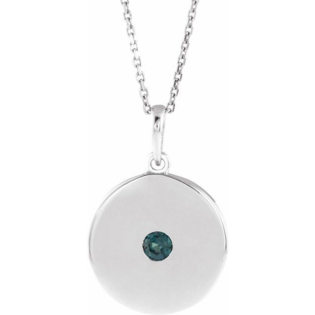 14K Gold Natural Ruby Disc Pendant