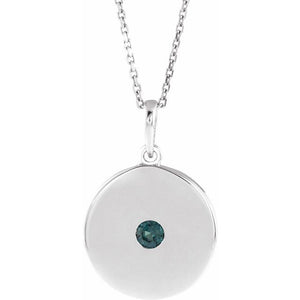 14K Gold Natural Ruby Disc Pendant