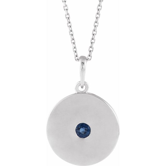 14K Gold Natural Ruby Disc Pendant
