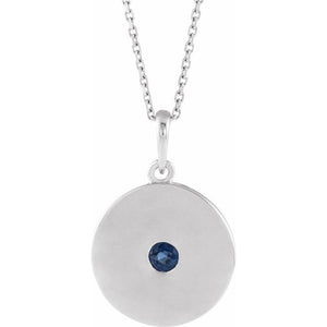 14K Gold Natural Ruby Disc Pendant