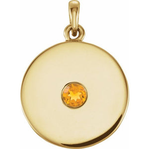 Natural Ruby Disc Pendant in 14K Gold, Silver & Platinum