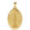 14K Yellow Gold 15x11.5 mm Oval Hollow Miraculous Pendant