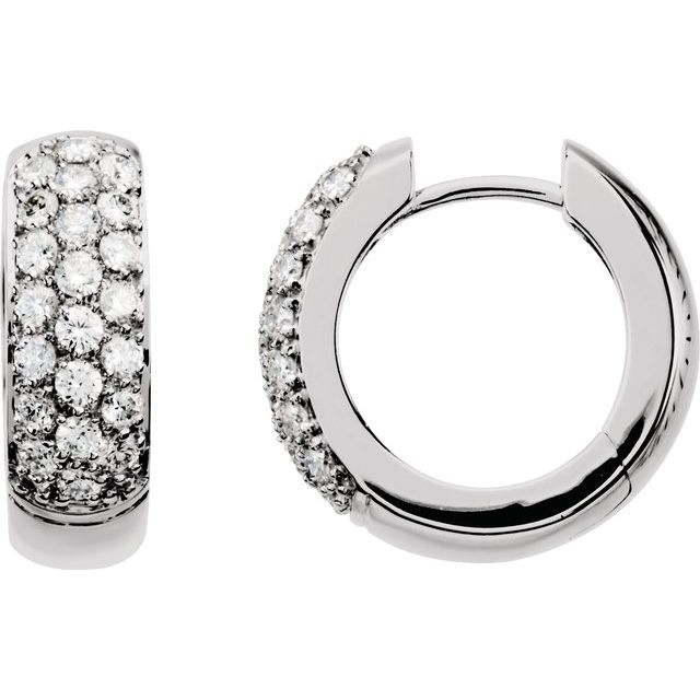 14K Gold Natural Diamond Hoop Earrings - Options Available