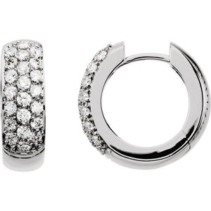 14K Gold Natural Diamond Hoop Earrings - Options Available