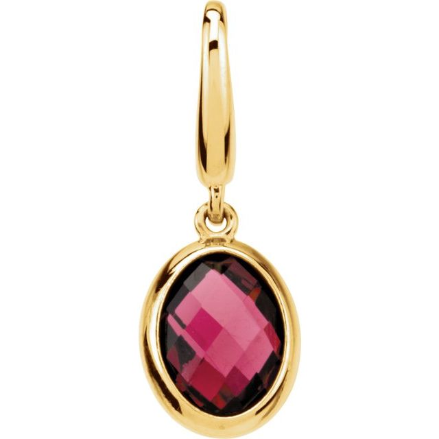 14K Gold Natural Rhodolite Garnet Charm/Pendant - Options Available