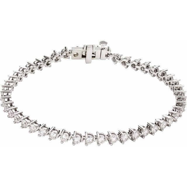 14K Gold Natural Diamond Line Bracelet - Options Available