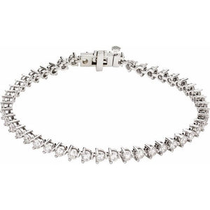 14K Gold Natural Diamond Line Bracelet - Options Available
