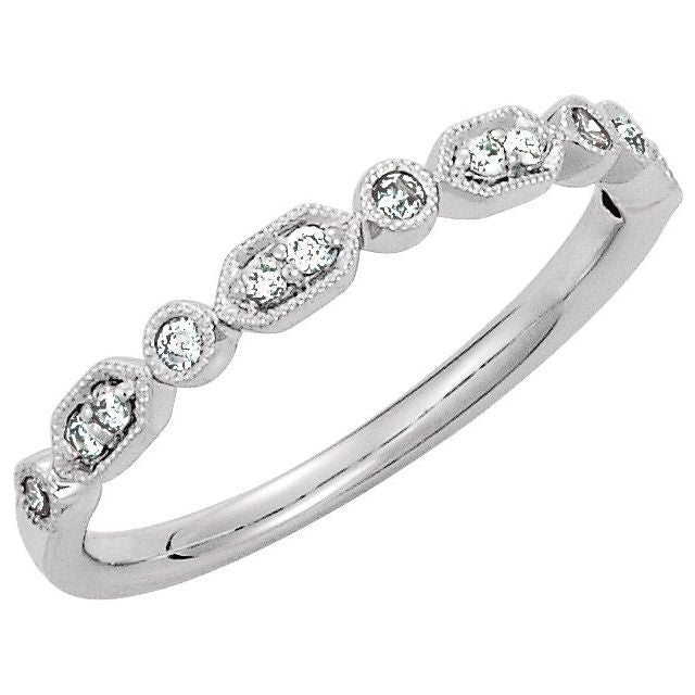 14K Gold Natural Diamond Stackable Ring