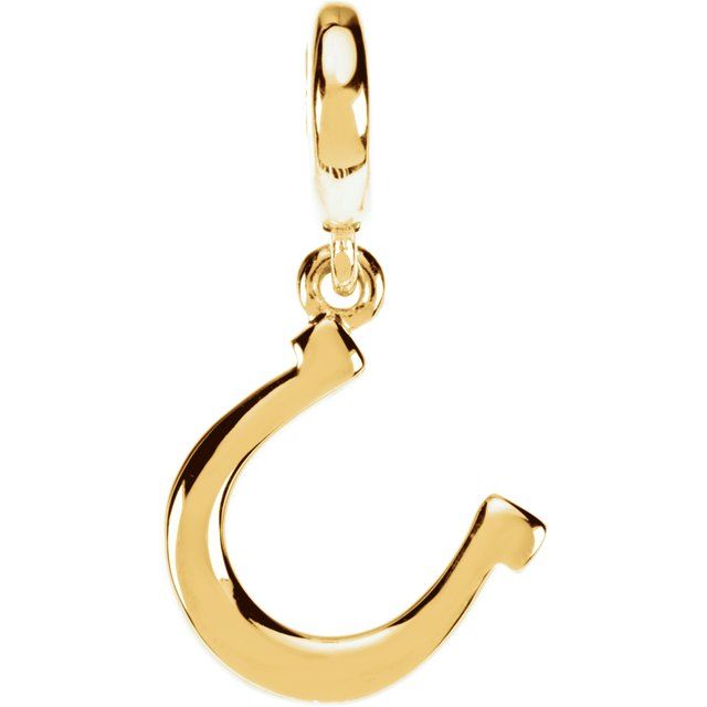 14K Gold Tiny Horseshoe Charm/Pendant